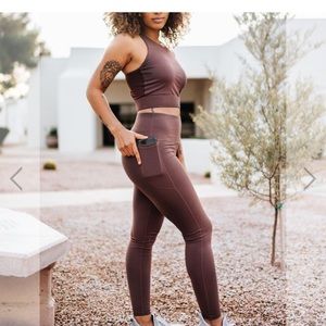 Senita Mauve High Rise Leggings w/ Pockets size M